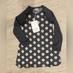 Polarn O. Pyret 100% Merino Wool Base Layer Dress Size 1-2y
